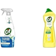 Prime Cif Power Cleanboost Sprey Temizleyici Banyo Için Temizleyici ve Kireç Çözücü 750 Ml(4) Cif Krem Yüzey Temizleyici Limon Kokulu Yağ ve Kireç Sök