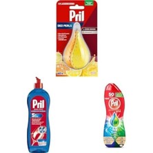 Prime Pril Deo Duo-Perls Limon ve Portakal Kokulu+ Pril Bulaşık Makinesi Parlatıcısı + Pril Excellence Duo Jel Bulaşık Makinesi