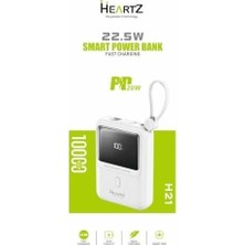 Prime H21 Mini Ergonomik Boy 10000 Mh Pd 20W ve USB 22.5W Fast Hızlı Şarj Dahili Type C ve Lightning Kablolu Dünya Standartlarına Uygun Polymer Batary