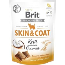 Prime Brit Care Functional Snack, Parlak Tüyler ve Sağlık Cilt Için, Tahılsız, Kril ve Hindistan Cevizli, Fonksiyonel Yetişkin Köpek Ödülü, 150 G