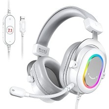 Prime Fifine Ampligame H6W Beyaz Mikrofonlu Oyuncu Kulaklığı Bilgisayar ve Yayıncı Kulaklık