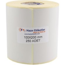 Prime Eko Termal Etiket 100MM x 200MM Ruloda 250 Adet 40MM Çapında Direk Termal Transfer Etiketi