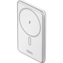 Prime Mag Lıte 5.000 Mah 20W Magsafe Uyumlu Manyetik Kablosuz Powerbank, Ultra Ince, Gümüş Renk