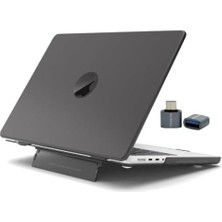 Prime MacBook Air 13 Inç (13.6) Kılıf M2 / M3 / M4 Uyumlu – Standlı Mat Şeffaf Sert Pc Hardcase Isı Dağıtımlı Ince Koruma Siyah