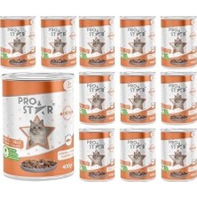 Prime Prostar Yetişkin Kedi Somonlu ve Jöleli Konserve Mama 400 gr x 12 Adet