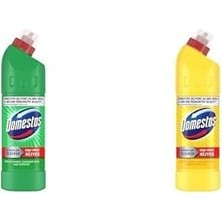 Prime Domestos Yoğun Kıvamlı Çamaşır Suyu Maksimum Hijyen Dağ Esintisi 750 Ml+Domestos Limon Ferahlığı Mikrop Öldürücü Çamaşır Suyu 750 Ml, 750 ml x 2