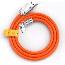 Prime 6A Ios Lightning Sıvı Silikon Data Hızlı Şarj Kablosu - 180 Derece Oynar Başlık - Katlanmaz Kırılmaz Dayanıklı Kablo