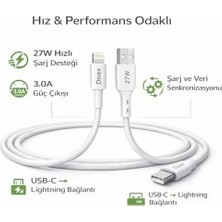 Prime Usb-C’den Lightning Şarj Kablosu 1 Metre | 27W Hızlı Şarj, 3.0A Güç Çıkışı | Örgülü Dayanıklı Tasarım, Akıllı ve Güvenli Şarj Desteği
