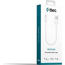 Prime Minicable Micro USB 30CM Şarj Kablosu - Beyaz (2DK7513B)