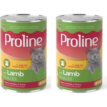 Prime Proline Kuzu Etli Sos Içinde Gravy Yetişkin Kedi Konservesi 400 gr 2li Paket