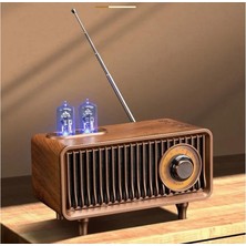 Prime Yeni Nesil Radyo USB Sd Fm Aux Bluetooth Müzik Kutusu Retro Nostaljik Görünümlü Şarj Edilebilir B9 Koyu Kahverengi (B9 - Kahverengi)