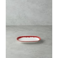 Prime Larry Porselen Kayık Tabak 24 cm Kırmızı