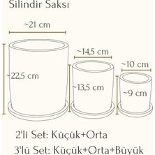 Prime Terracotta Silindir Saksı+Tabak • Pembenin Tonları (Küçük)