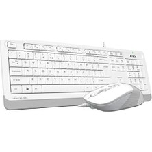 Prime A4TECH F1010 Q USB Türkçe Fn-Multimedya Klavye+Optik 1600DPI Beyaz Mouse Set