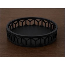 Lexroo 3D Baskı Petek Desenli Çok Amaçlı Tepsi Anahtar ve Takı Tepsisi Geometrik Kenarlı Masa