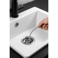 Prime Lavabo Açma Teli, 6 mm Kalınlık, Dayanıklı, Metal Tel, Lavabo ve Gider Borusu Açacağı, Tıkanıklık Giderici, Spiral Tel, Ergonomik Sap, Kolay Kul