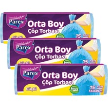 Prime Orta Boy Çöp Torbası 15'li (55 x 60 Cm) (3 Paketi)