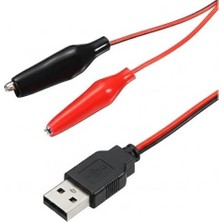 Prime USB Erkek - Küçük Krokodil Uçlu 5V 2A Test Kablosu 60 cm