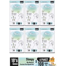 Prime Bio Natural Premium Plus Hijyenik Ped 18'li Gece x 6 Paket