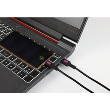 Prime Micro USB Hızlı Şarj Kablosu (Siyah + Fuşya/siyah Uç) (120 Cm)