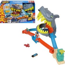 Prime Köpek Balığını Yendiğiniz Veya Ona Yem Olduğunuz City Oyuncak Araba ve Pist Seti, Köpek Balığı Sahilde Oyun Seti, 1:64 Ölçekli Metal Araba, 2 Fa