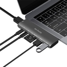 Prime MacBook Usb-C Hub ve Çoklayıcı 7-In-1 | 4K Hdmı, USB 3.0, Sd/microsd | M1 ve M2 Uyumlu Gri