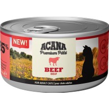 Prime Acana Premium Pate (Ezme) Konserve Yaş Kedi Maması, Sığır Etli, 85 gr