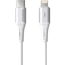 Prime Wahoo Type C-Lightning 27WATT Pd Hızlı Şarj Kablosu (Beyaz/gümüş Metal) (100 Cm)