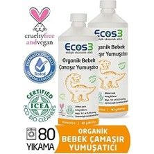 Prime Ecos3 Organik Bebek Çamaşır Yumuşatıcı- 80 Yıkama (2 x 1000 Ml)