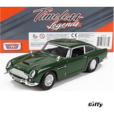 Prime Oyuncak Diecast Metal Aston Martin Db5 Model Araba Kutulu Koleksiyonluk Figür 1:24 Ölçek Bej ve Yeşil Renk (Yeşil)