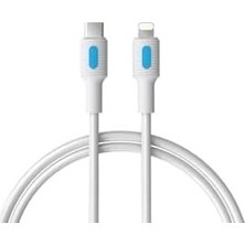 Prime Type C-Lightning 27WATT Pd Hızlı Şarj Kablosu (Beyaz + Mavi/beyaz Uç) (120 Cm)