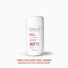 Sinoz SPF50+ Yağlı Ciltler İçin Hibrit Formül Sıvı Yüz Güneş Kremi 50 ml Geniş Spektrum Koruma