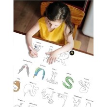 (PSTER21321) Alfabe Eğitici Dev Boyama Kağıdı, Çocuklar Için Aktivite Boyama Rulosu (90X130CM)