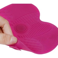 Silikon Makyaj Fırça Temizleme Pedi Pratik ve Kolay Kullanımlı Fırça Temizleyici Mat Aparat (15 Cm)