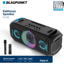 Blaupunkt PL700 Mikrofonlu Uzaktan Kumandalı Kablosuz Bluetooth Speaker Hoparlör 70W Siyah(Blaupunkt Türkiye Garantili)
