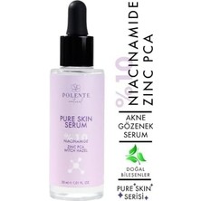 Polente Natural - Pure Skın Serum -%10 Niacinamide Akne, Siyah Nokta, Gözenek Karşıtı Serum (30 Ml)