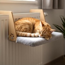 Gobypet Peluş Kalorifer Petek Radyatör Yatağı – Geniş Tasarım, Kedi ve Köpek Uyumlu (Gri)