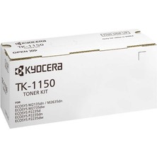 Kyocera TK-1150 Orijinal Toner Kartuşu Siyah 1T02RV0NL0. Ecosys M2135DN, Ecosys M2635DN, Ecosys M2735DW, Ecosys P2235DN, Ecosys P235DW ile Uyumlu