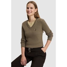 U.S. Polo Assn. Kadın Haki Basic Kazak 50327575-VR027