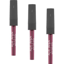 Uzun Süre Kalıcı Kadifemsi Kuruma Yapmayan Mat Likit Ruj - Lipstick 518 Burgundy (3 Paketi)