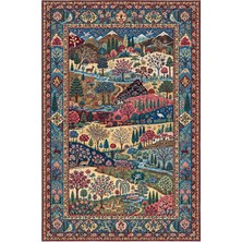 Rugs Modern Halı Dora Geleneksel Botanik Hayvan Desenli Çok Renkli Ince Dokuma Taban Salon Halısı OZL421