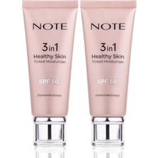 Cosmetique 3 In 1 Healthy Skin Tinted Moisturizer Renk Ton Eşitleyici 50 Spf Aydınlatıcı Krem (2 Paketi)