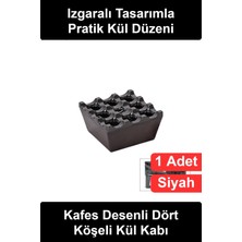 Wonara #küllük Izgaralı Kare Küllük Siyah Bakalit Plastik Masa Üstü Sigara Tablası Kafe Restoran Ofis Ev Bahçe Iç Dış Mekan Kullanımı Kolay Temizlenebilir Dayanıklı Şık Tasarım Modern Teras Balkon Açık Alan