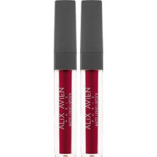 Uzun Süre Kalıcı Kadifemsi Kuruma Yapmayan Mat Likit Ruj - Lipstick 523 Red (2 Paketi)