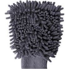 Microlüks Şönil Mikrofiber Oto Yıkama Eldiveni, Gri Renk, 20 x 24 Cm.