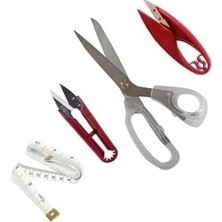 20 cm Plastik Saplı Kumaş Kesim Iplik Temizleme Makası Set