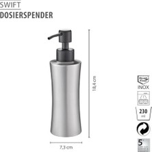 Swift Dozaj Dispenseri Paslanmaz Çelik 5,6 x 7,3 x 18,4 cm