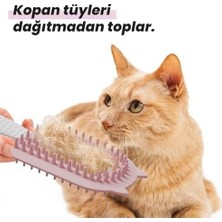 Silikon Tüy Toplayıcı Tarak, Kedi Tarağı, Kedi Fırçası, Evcil Hayvan Bakım Tarağı, Tüy Temizleme Fırçası, Evcil Hayvan Tüyü Toplayıcı, Atapet (Pembe)