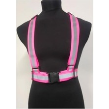 (137) Pembe Motorsiklet Yelek Reflektörlü Bisiklet Yelek Scooter Reflektörlü Yelek ile Uyumlu