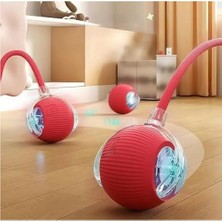 Akıllı Kedi Oyuncağı, Otomatik Yuvarlanan Interaktif Top, Hareketli Kuyruk, USB Şarjlı, LED Işıklı, 3 Oyun Modu, Evcil Hayvanlar Için Eğlenceli Oyunca
